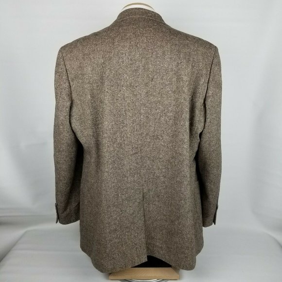 Oak Hill Sport Coat Mens 48T 1XLT Brown Wool Blend - Picture 5 of 12